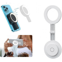 (White) Magnetic Selfie Light Portable Magnetic Phone Selfie Light and Stand, 3 Modes Color LED Fill Light for iPhone, iPad,for Makeup, TikTok