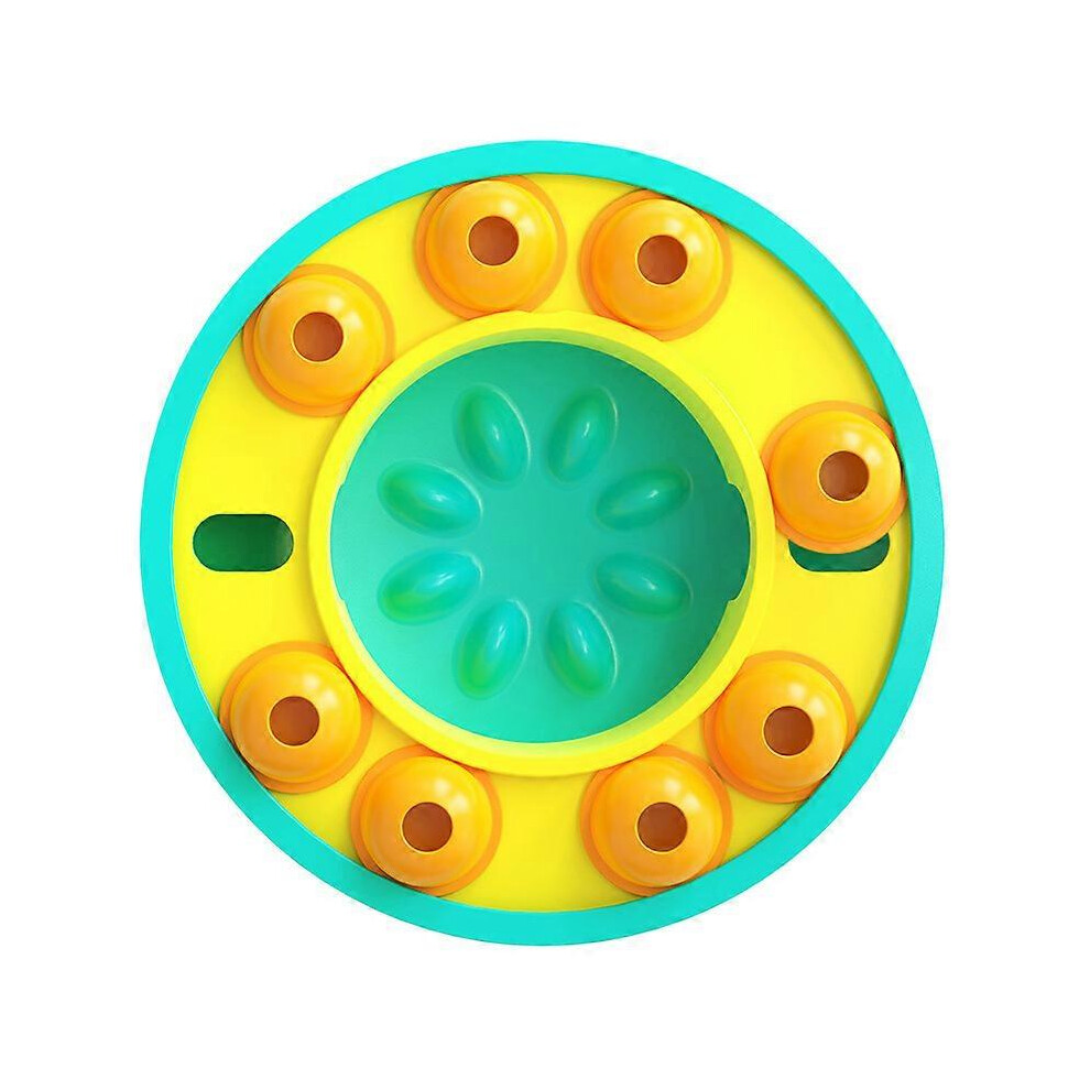 (Yellow, One size) Dog Slow Food Toy Rotating Pet Intelligence Training Leakage Food Box Roulette Toy Slow Multifunctional Pet Training