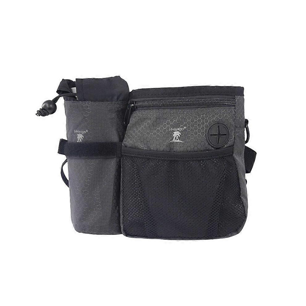 (As show, One size) Large Capacity Dog Treat Bag Poop Bag Dispenser Pet Training with Detachable Water Bottle Bag for Dog Outdoor Training