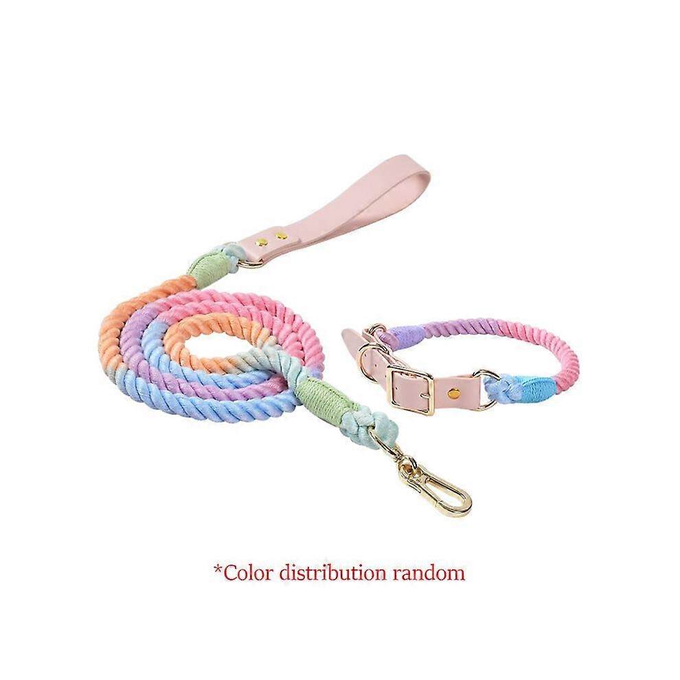 (M 37-44cm Neck, Macron) Heavy Duty Dog Collar And Leash Set Personalized Adjustable Pet Collar Soft Safety Tow Rope For Small Medium Large Dogs Walki