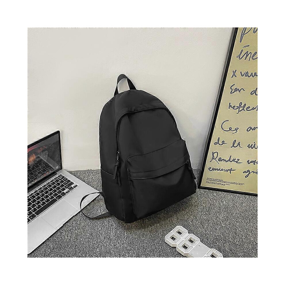 (Black, One size) Simple Pattern Woman School Backpack Man College Student Travel Rucksack A4 Book Schoolbag for Teenage Girl Boy 2023 New Mochila