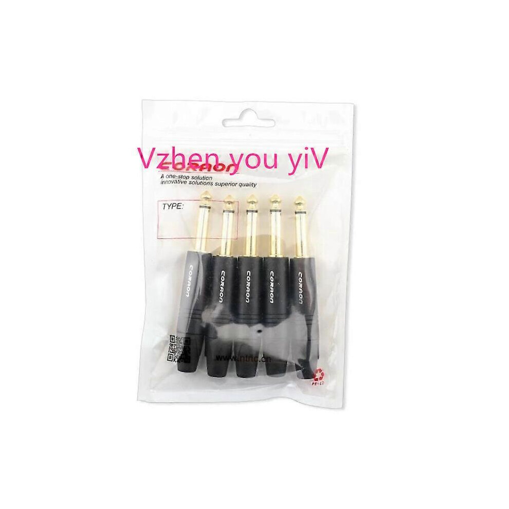 (As show, One size) 5PCS Gold-plated NP2X - B mono audio microphone head 6.35 6.5 mm sophomore core plug