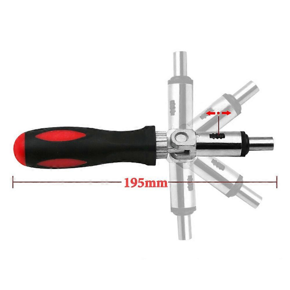 (As show, One size) Multi-function Ratchet Screw Batch Reverse Forward 6.35mm Internal Hexagonal Interface Screwdriver Bit Holder Hand Tools