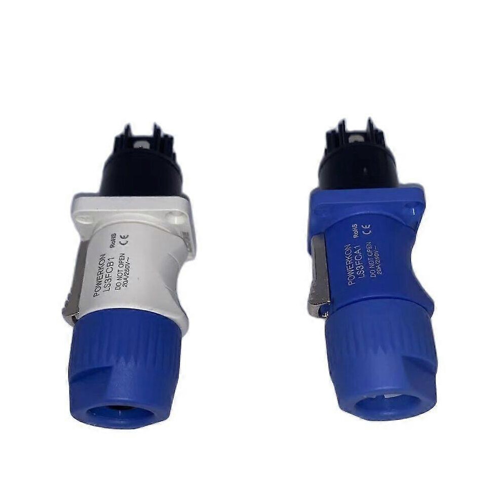 (As show, One size) 40PCS LS3FCA1 LS3FCB1 20A 250V Three core ohmic XLR head beam lamp plug stage light power plug LED display power cable connector