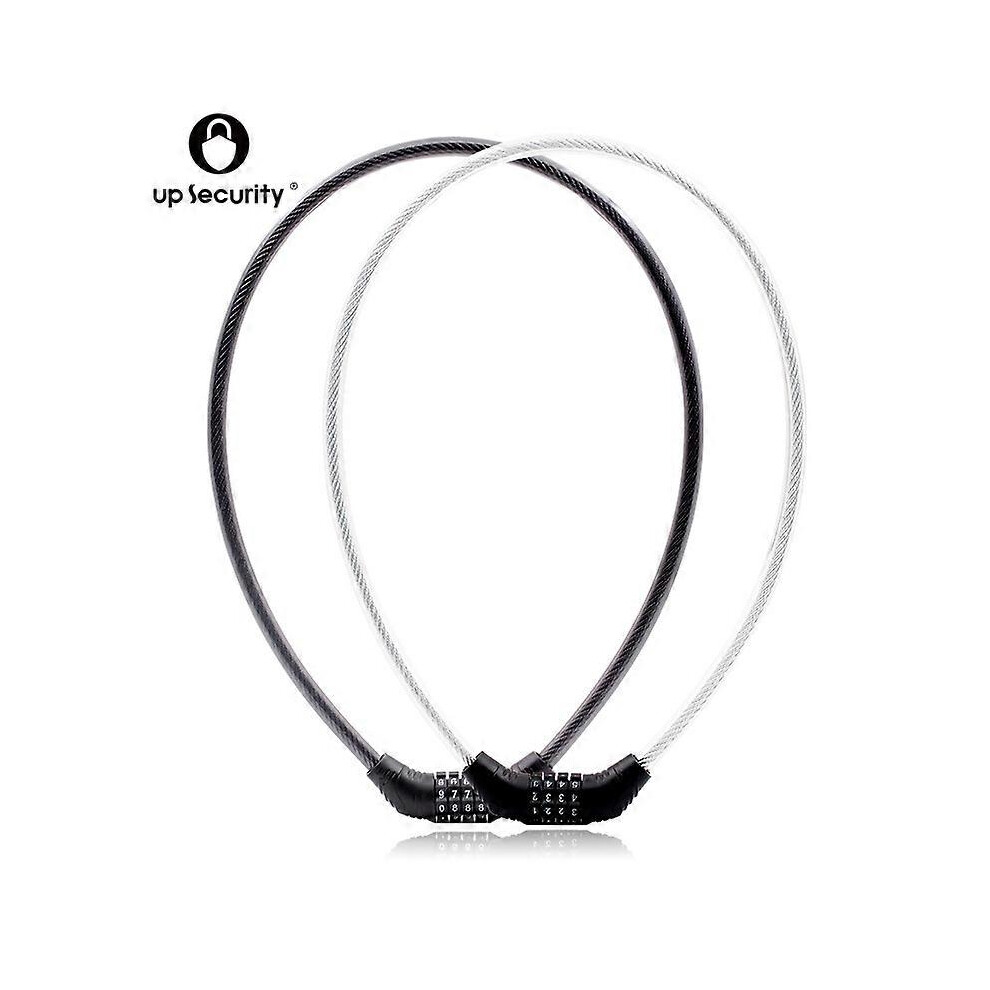 (Type B White, One size) Password Changeable Four Yard Mountain Bike Bicycle Electric Bicycle Lock Strip Steel Wire Password Lock Wire Rope Lock B4R