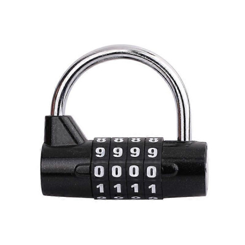 (4 Code Black, One size) 5 Dial Digit Number Combination Travel Password Lock Combination Padlock Zinc Alloy Heavy Coded Lock Security Safely Code New