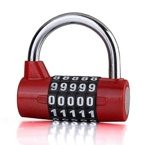 (Blue, One size) 5 Dial Digit Number Combination Travel Password Lock Combination Padlock Zinc Alloy Heavy Coded Lock Security Safely Code New 2