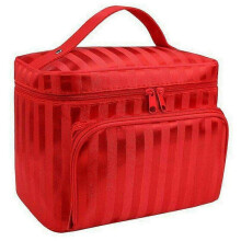 (As show, One size) LKOP Professional Large Cosmetic Case Makeup Bag Storage Handle Organizer Travel Kit Red
