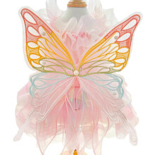 (As show, One size) Butterfly Wings Dog Dress Summer Pet Wedding Skirt Lace Princess Tutu Cute Party Cat Outfit for Small Medium Dogs (Pink, M (Chest 17.7inch/ 45cm))