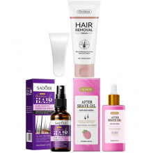 Hair Removal Cream+Hair Growth Inhibitor Spray + Strawberry Vanilla After Shave Oil women for Smooth Skin, Painless and Gentle Hair Removal Soothing &