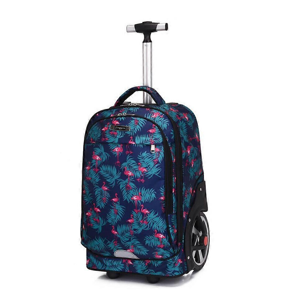 (refer to photo, One size) Rolling Backpack 19 inch Wheeled  LAPTOP backpack with wheels for Boys Girls Travel Trolley Bag for School Student Trip Luggage