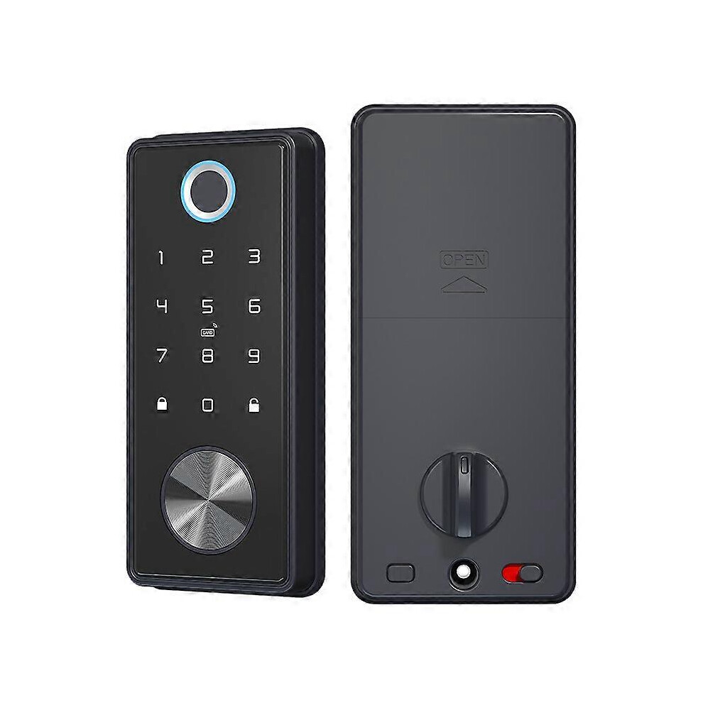 (As show, One size) Smart Lock TTLlock Bluetooth Keyless Entry Door Lock Electronic Keypad Latch Locker Password Fingerprint Storage IC Card Lock