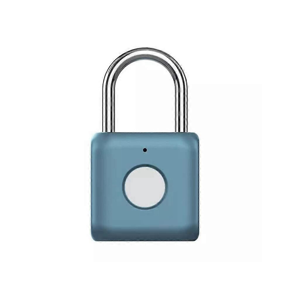 (Blue, One size) Fingerprint Lock Luggage Electronic Lock Door Lock Head Cabinet Lock Student Dormitory Padlock Fingerprint Unlock