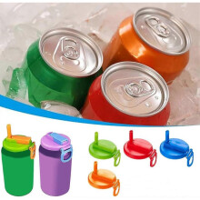 Soda Can Lids, 4Pcs Silicone Straws Soda Can Covers, Can Covers for Soda, BPA-Free Reusable for Fits Standard for Canned Beverage, Beer,Juice