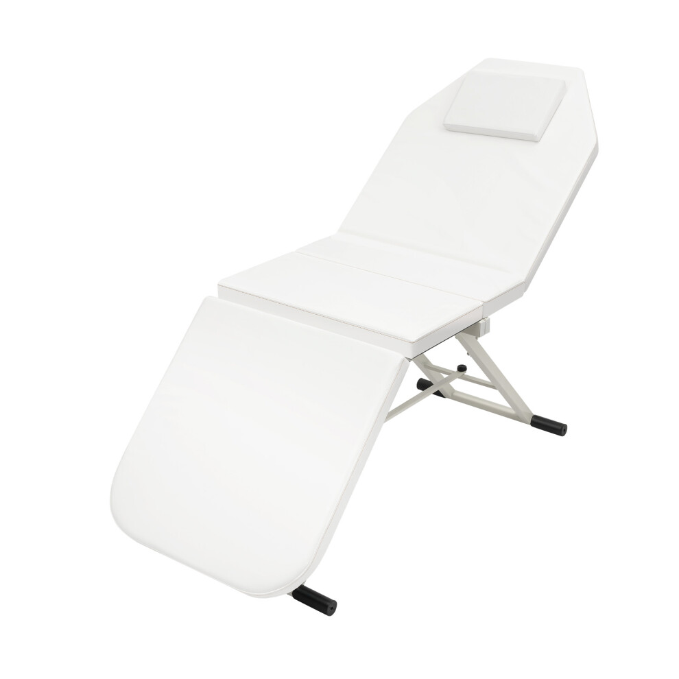 (White) Portable Folded Massage Table Beauty Salon Chair