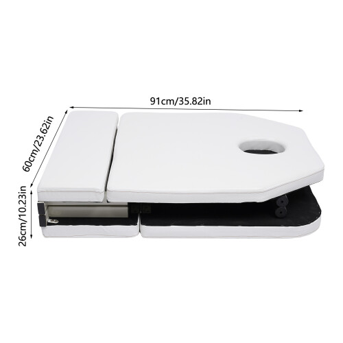 (White) Portable Folded Massage Table Beauty Salon Chair 2