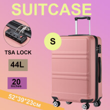 (Nude, 20) 6 Piece ABS Suitcase Set With Travel Bag Suitcase