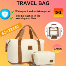 (BG/BN, travel bag) 6 Piece ABS Suitcase Set With Travel Bag Suitcase