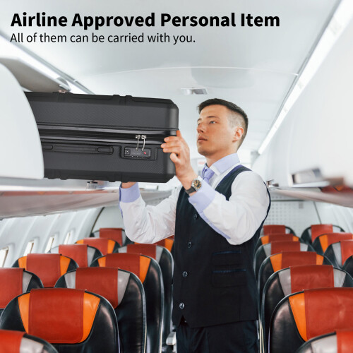 (Black, 20) 6 Piece ABS Suitcase Set With Travel Bag Suitcase 2