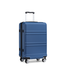 (Navy, 20) 6 Piece ABS Suitcase Set With Travel Bag Suitcase