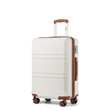 (Cream, 28) 6 Piece ABS Suitcase Set With Travel Bag Suitcase
