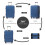 (Navy, 20) 6 Piece ABS Suitcase Set With Travel Bag Suitcase 2