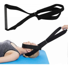 Neck Stretcher Strap, Spine Chiropractic Decompression Tool with Chin Belt. Cervical Neck Traction Device for Relief of Discomfort, Headaches