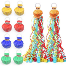 (20pcs) Colorful No Mess Paper Crackers, Hand Throw Confetti Streamer for Wedding, Birthday, Party Celebrations, Colorful
