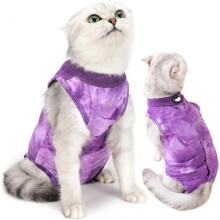 (M,Purple)Cat Recovery Suit after Surgery,Cat Bodysuit Cat Suit Post Surgery Kitten Recovery Suit after Spaying Anti Lick Suit Pet Recovery Clothing