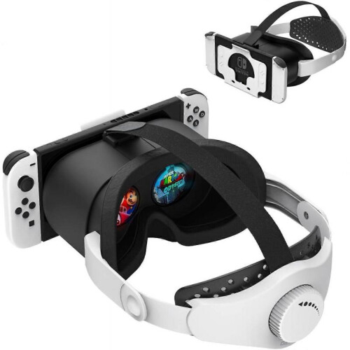 VR Headset with Elite Strap for Switch & OLED, VR Glasses with Adjustable HD Lenses & Lightweight Headset Strap for Switch Labo VR
