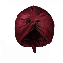 (Wine Red) Adjustable Silk Satin Hair Bonnet For Sleeping, Double Layer Hair Wrap Sleep Cap Turban For Women, Curly Straight Hair Long Large Braid