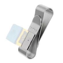 (As show, One size) Stainless Steel Cue Chalk Clip Snooker Billiards Chalk Holder Pool Cue Magnetic Chalk Holder with Clip