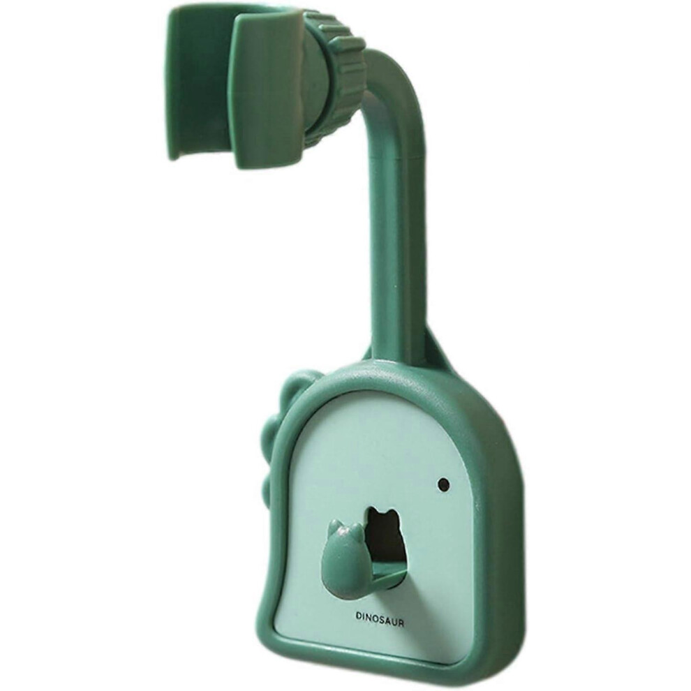 (As Show, One Size) Shower Head Holder Wall Mount, Cartoon Dinosaur Strong Adhesive Shower Head Holder Bracket, Punch Free Showerhead Adapter 4632597804462