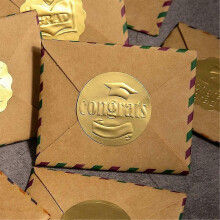 (As show, One size) 320PCS Graduation Stickers Gold Coin Stickers Gold Embossed Graduation Cap and Diploma Seals Stickers for Envelopes