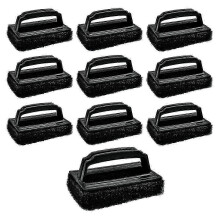(As show, One size) 10 Pcs Screen Printing Scrub Pad,Screen Print Ink Scrub Cleaner Brush with Handle, Chemical Ink Remover