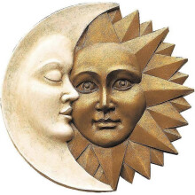 Design Toscano Ng32758 Celestial Harmony Green Man Wall Sculpture, Ivory, 30*0.3cm