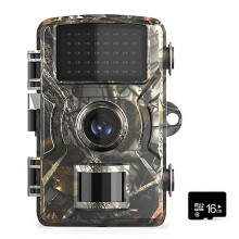 (16GB, One size) 16MP 1080P Wildlife Hunting Trail and Game Camera with 16GB/32GB TF Card Motion Activated Security Camera IP66 Waterproof Outdoor Infrared Night Visio