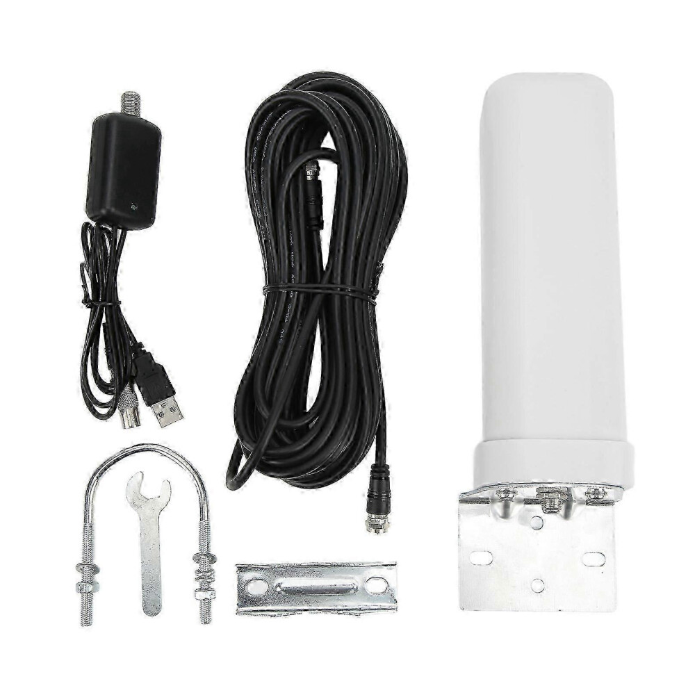 (As Show, One Size) Kj028 Omni Barrel Antenna Outdoor Ip67 Waterproof 5V 25Dbi High Gain 1080P Hd Signal Tv Antenna 4633396534574
