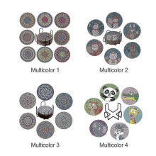 (A1) Diy Diamond Painting Round Cup Coasters With Holder Adults Kids Craft Decor