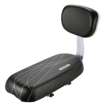 (As show, One size) Bike Back Seat PU Leather Soft Cushion Rear Rack Seat with Backrest