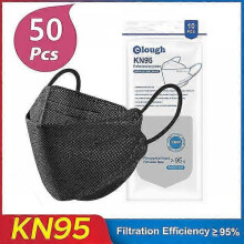 (Black 50PCS)Elough Ffp2 Mascarillas Ce Kn95 Masks Approved Hygienic Colors Respiratory Filter Face Mask Ffp2mask Reusable Ffp3 Fish Masks