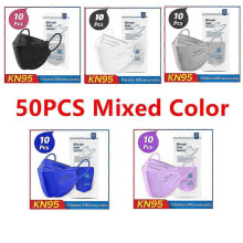 (Mixed Color 50PCS A)Elough Ffp2 Mascarillas Ce Kn95 Masks Approved Hygienic Colors Respiratory Filter Face Mask Ffp2mask Reusable Ffp3 Fish Masks