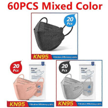 (Mixed Color 60PCS)Elough Ffp2 Mascarillas Ce Kn95 Masks Approved Hygienic Colors Respiratory Filter Face Mask Ffp2mask Reusable Ffp3 Fish Masks