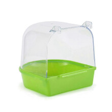 (As show, One size) Parrot Hanging Bathtub Easy to Install Canary Cage Accessories Pet Bird Bath Box Parrot Water Showe