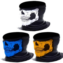 3 Pack Seamless Skull Face Tube Headband Scarf Motorcycle Head Wrap Outdoor Sport Headwear