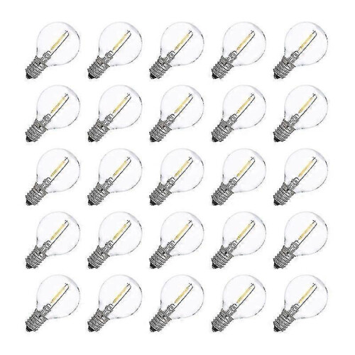 25pcs Led G40 E14 Compatiblement Bulbs 0.6w 2700k Led Filament Light