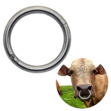 Stainless Steel Cattle Nose Rings Bull Ox Cow Bovine Traction Clasp Farm Animal Livestock Nose Clips Farm Animal Supplies 1 Pc