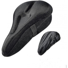 1 Piece Bike Seat Cover, Silicone Bike Seat Cushion, Breathable And Comfortable Seat Cover with Waterproof Cover for Running, Mtb, Etc. - Black