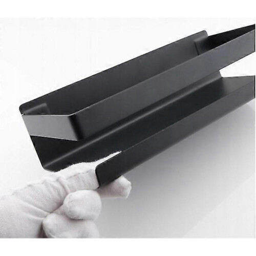 Wall Mounted Spice Rack Perforated Stainless Steel Spice Rack Kitchen Storage Spice Rack, Black 40cm 1