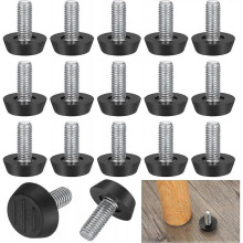 22 Pack Adjustable Furniture Leveling Legs, M8 X 20mm, Screw Leveling Feet, Floor Protector, Round Base, Chair Leg Screws